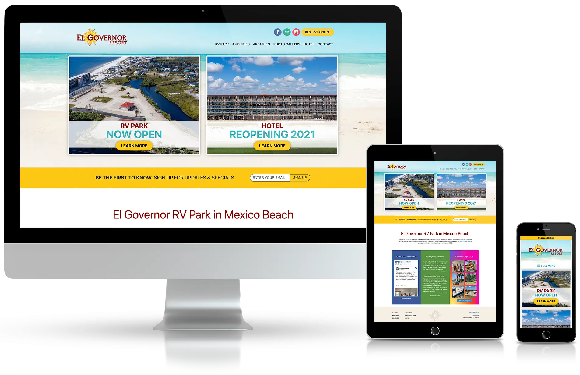 website design for el Governor Resort
