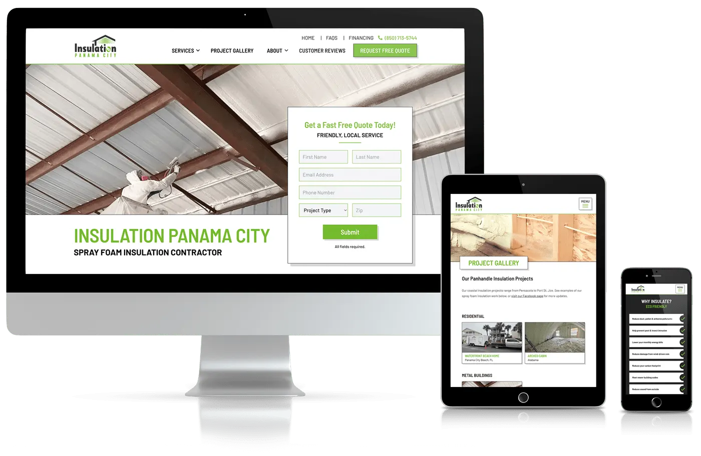 Website design for Insulation Panama City