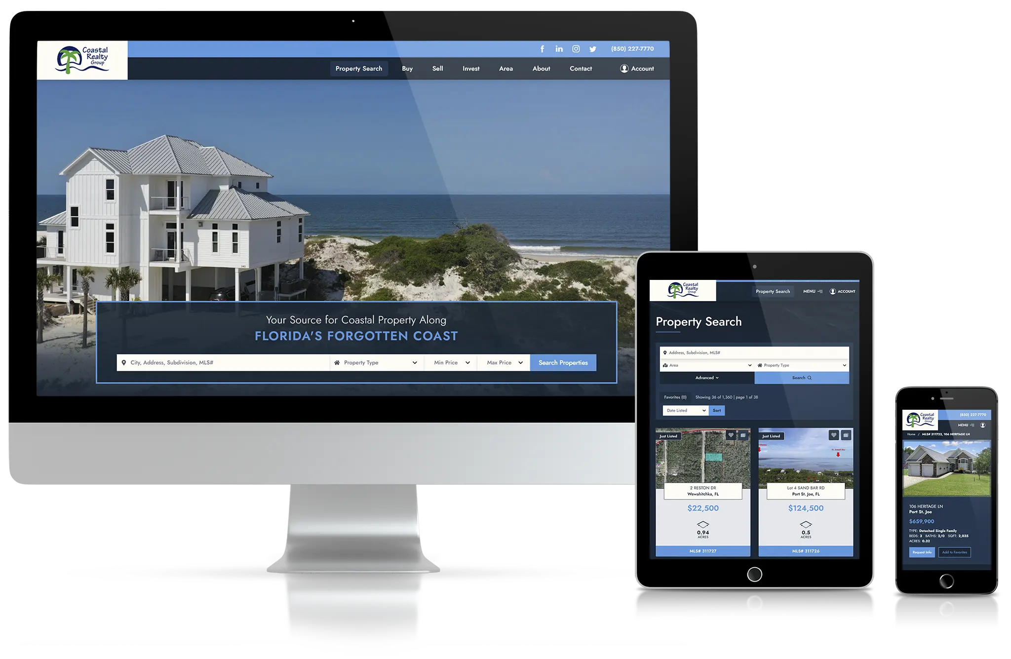 website design for Coastal Realty