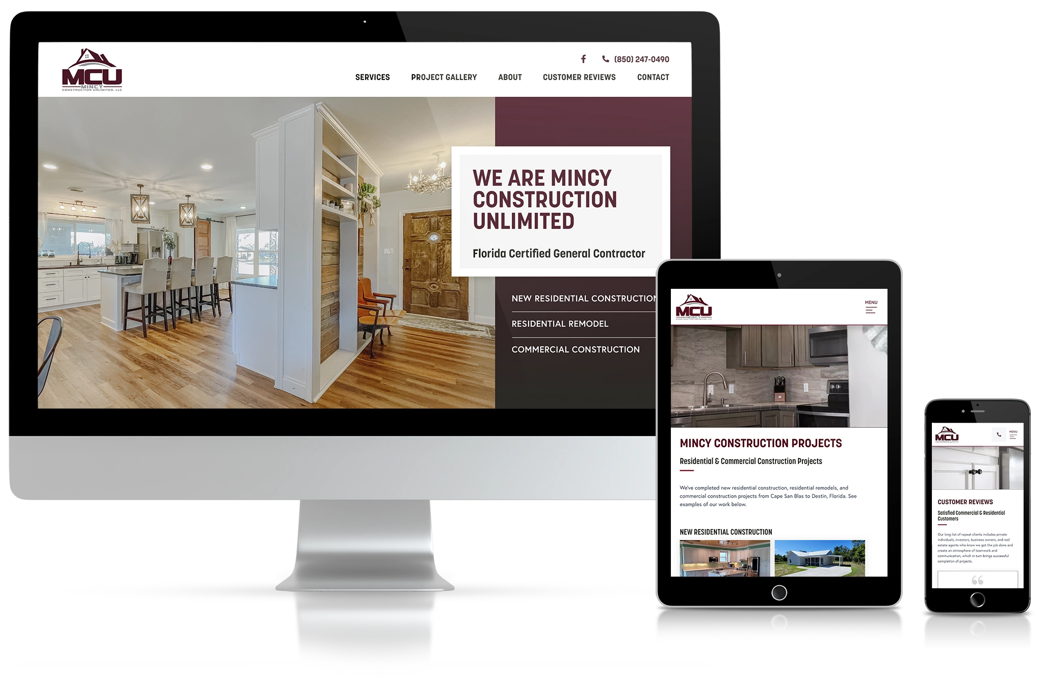 website design for Mincy Construction