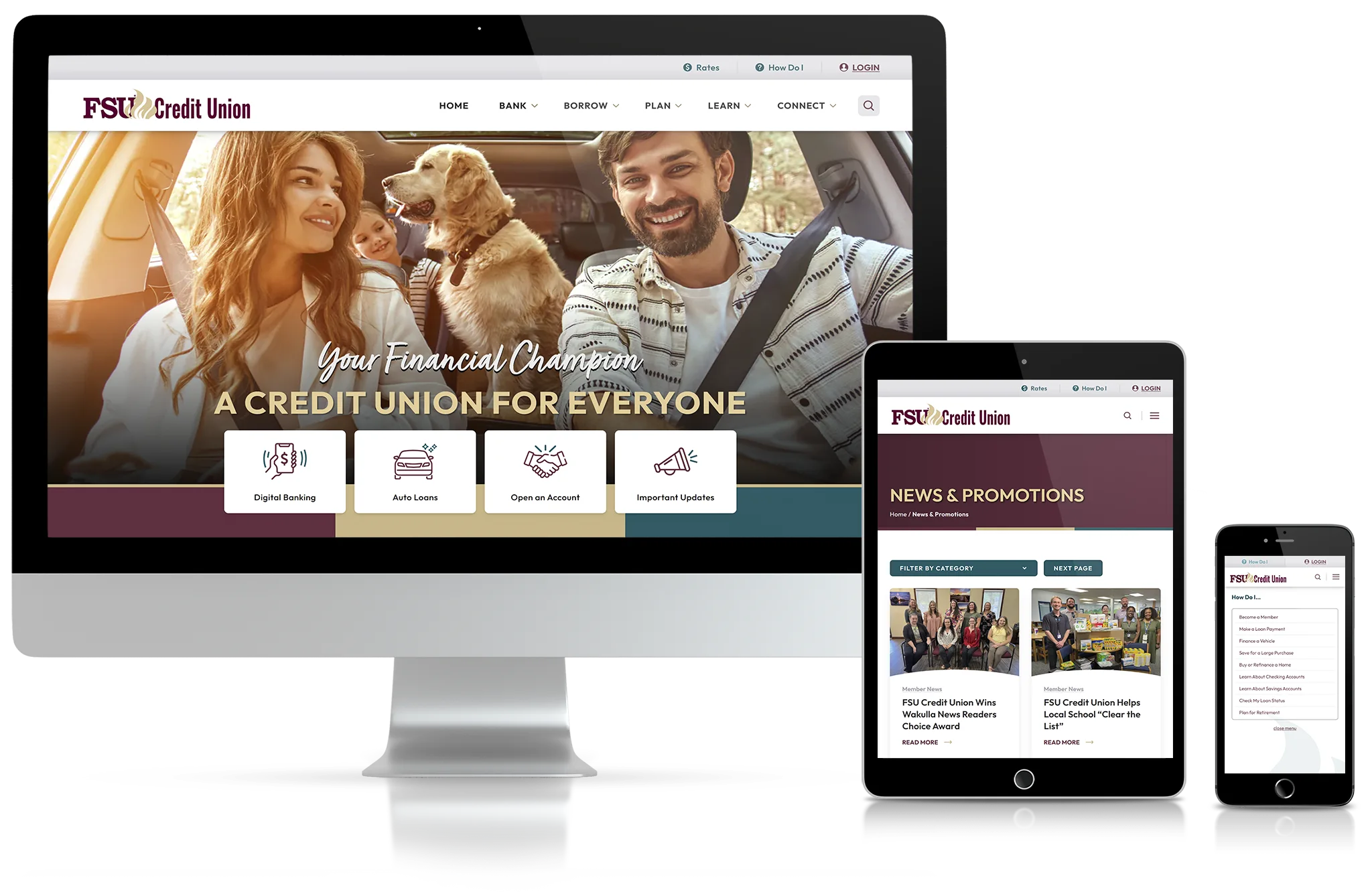 Website design for FSU Credit Union