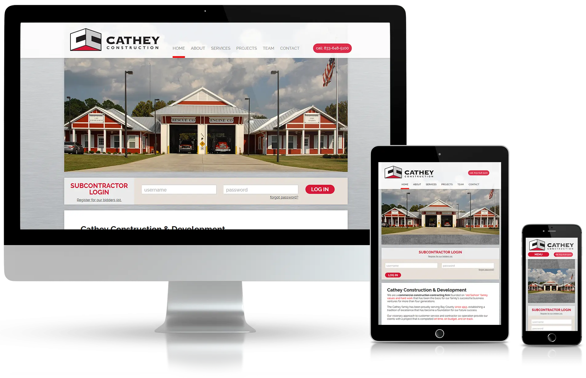 Website design for Cathey Construction