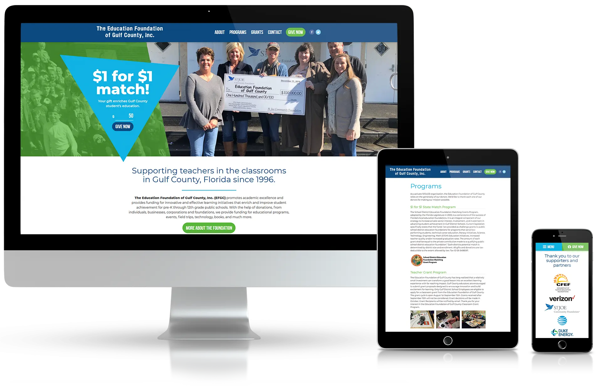 Website design for Gulf County Education Foundation