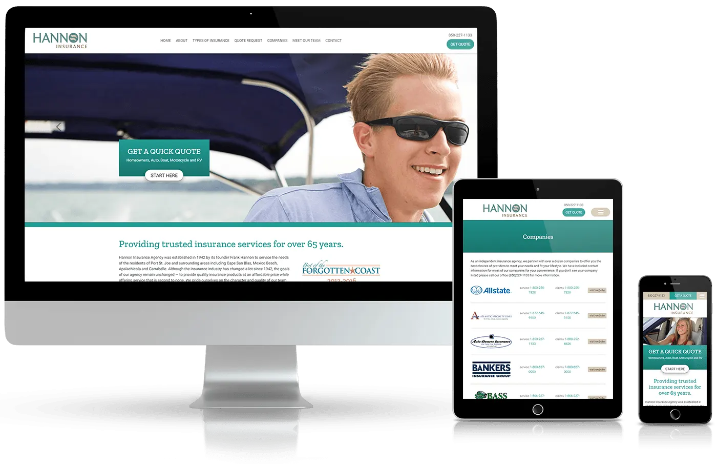 Website design for Hannon Insurance