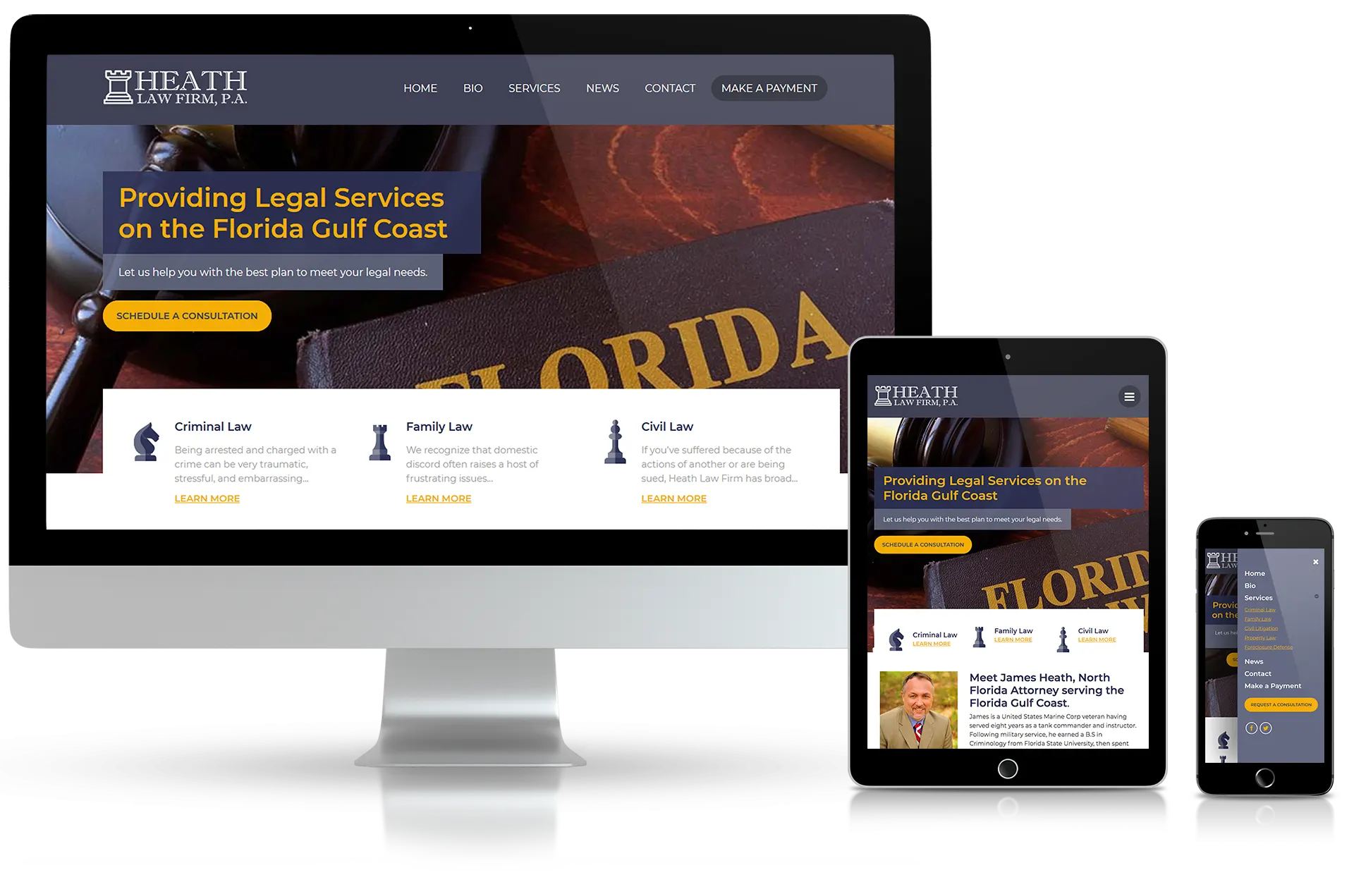 Website design for Heath Law Firm