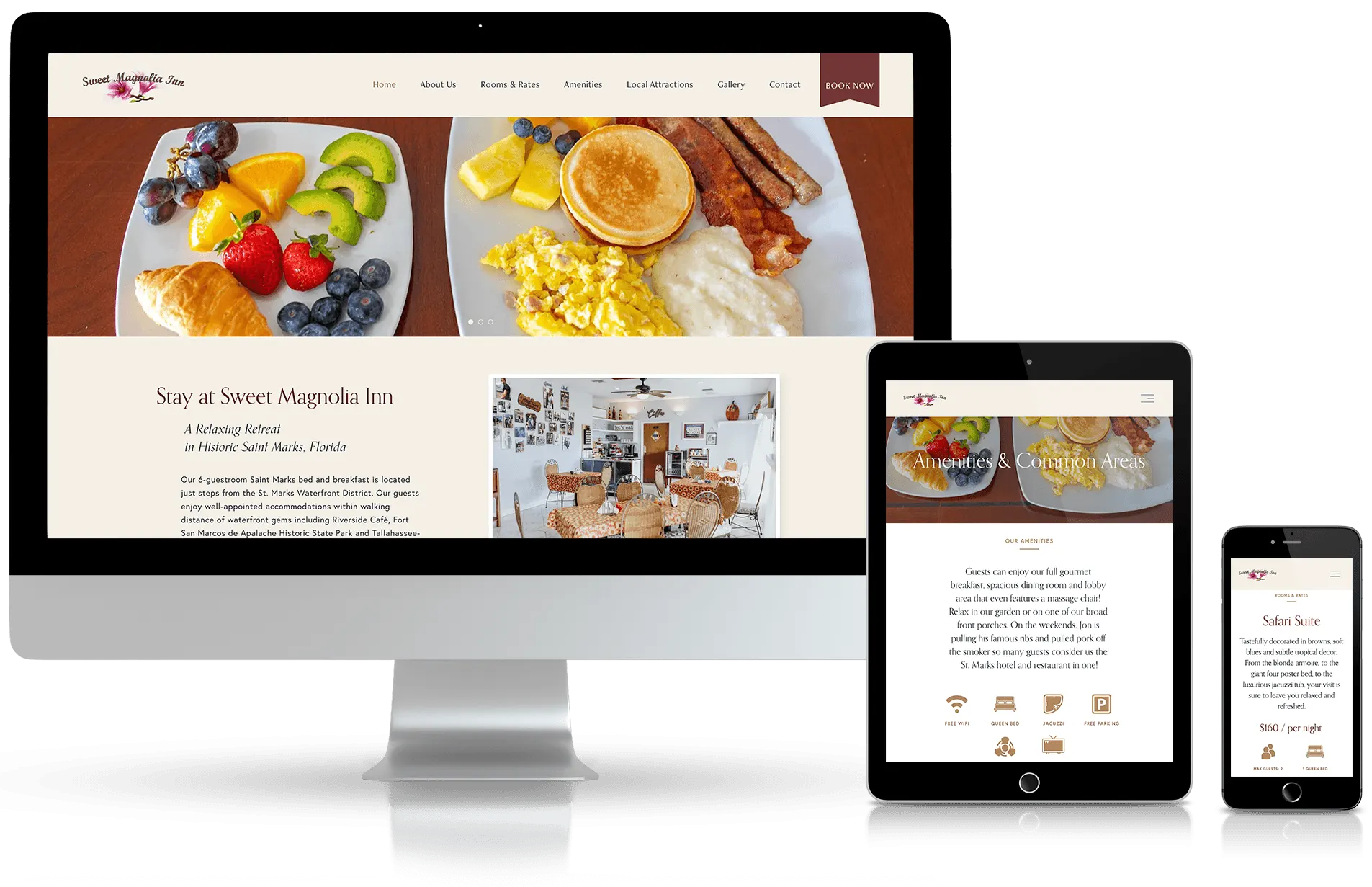 Website design for Sweet Magnolia Inn