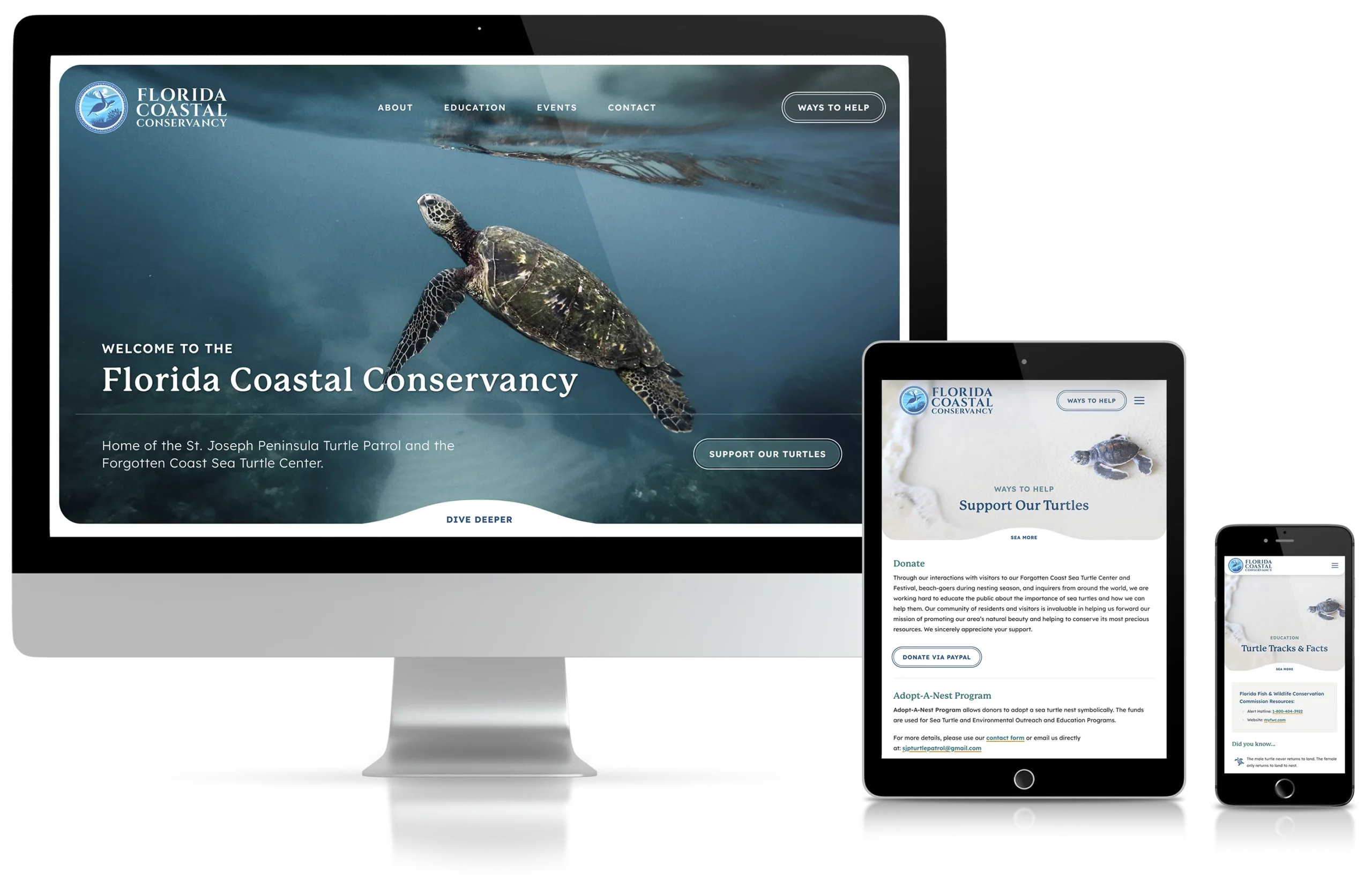 website design for Florida Coastal Conservancy