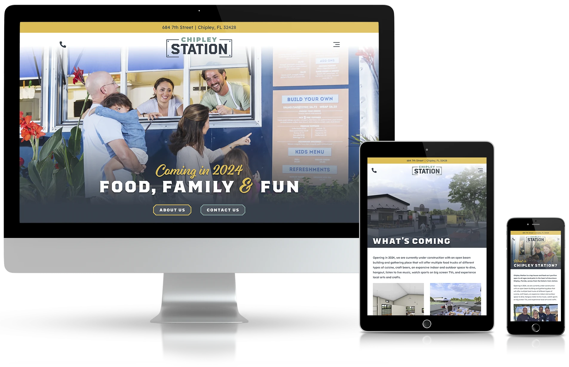 Website design for Chipley Station located in Chipley, Florida.