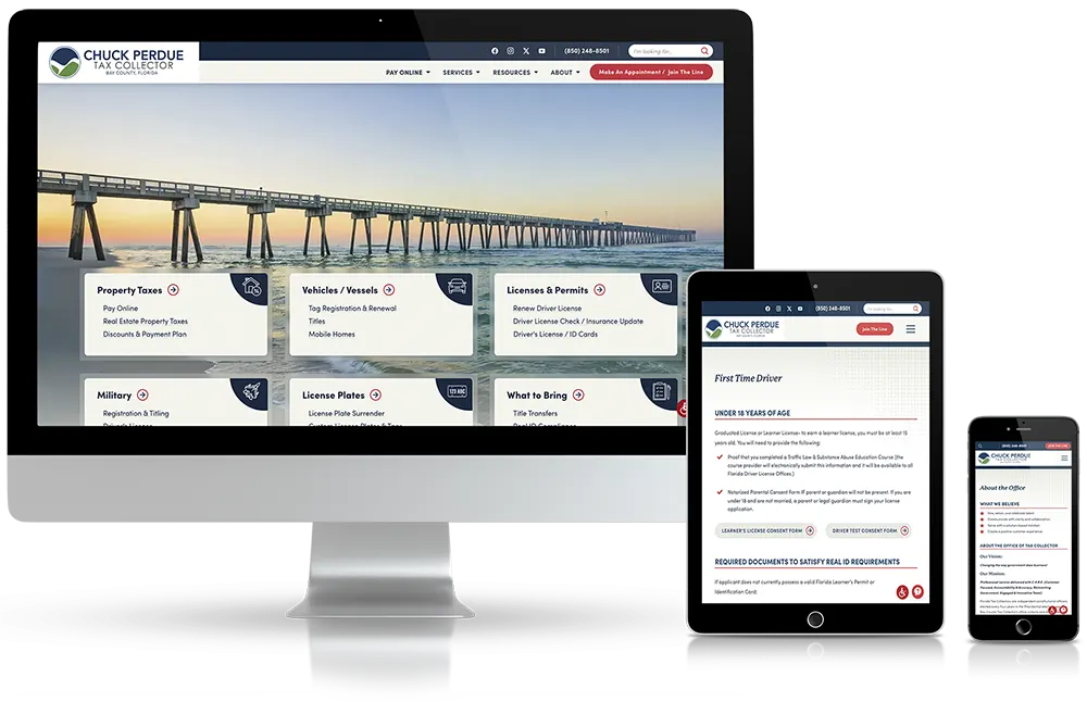 Bay County Tax Collector Website Mockup