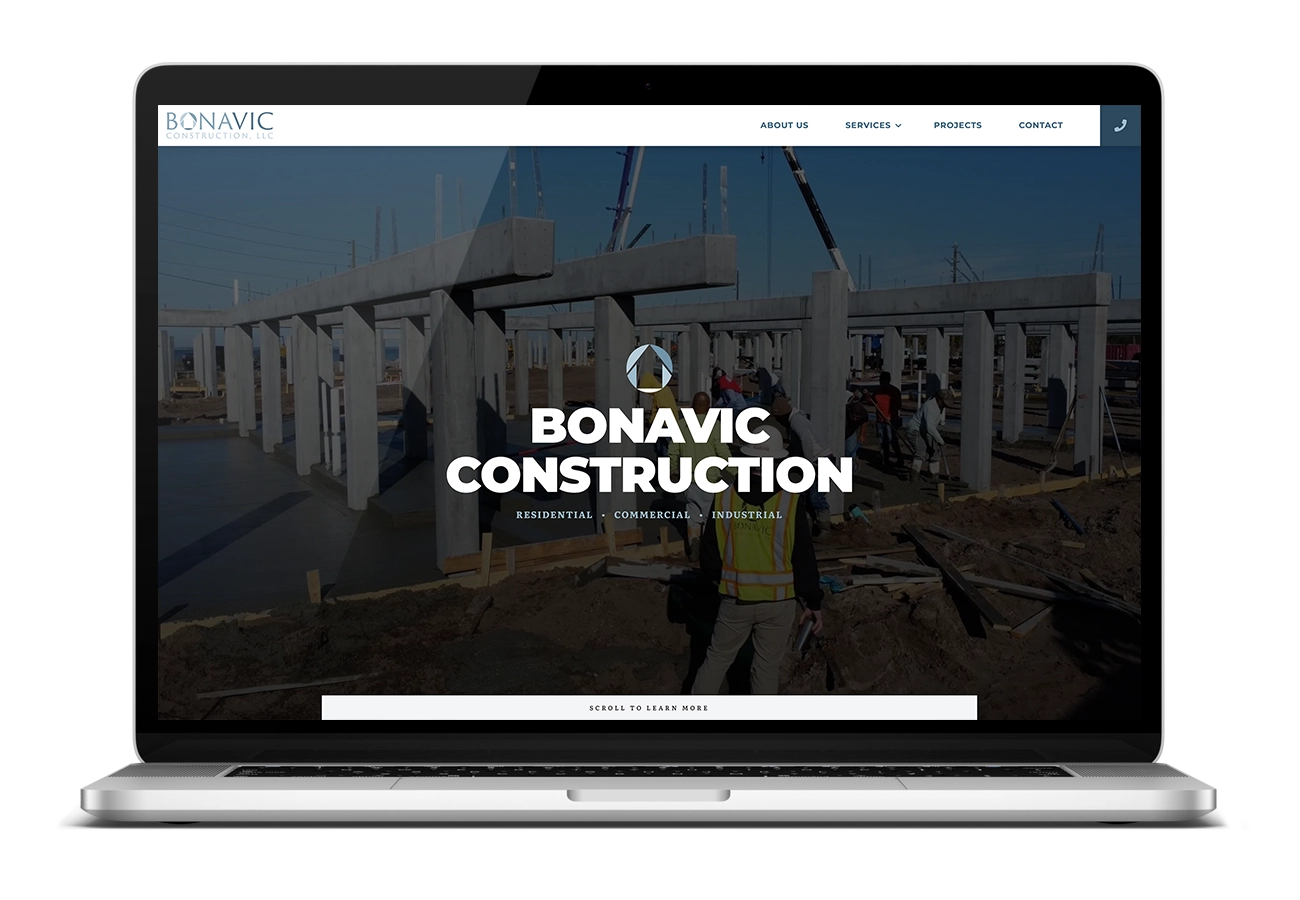 Bonavic Construction Website Mockup