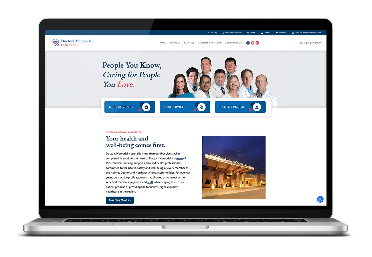 Doctors Memorial Hospital Website Mockup