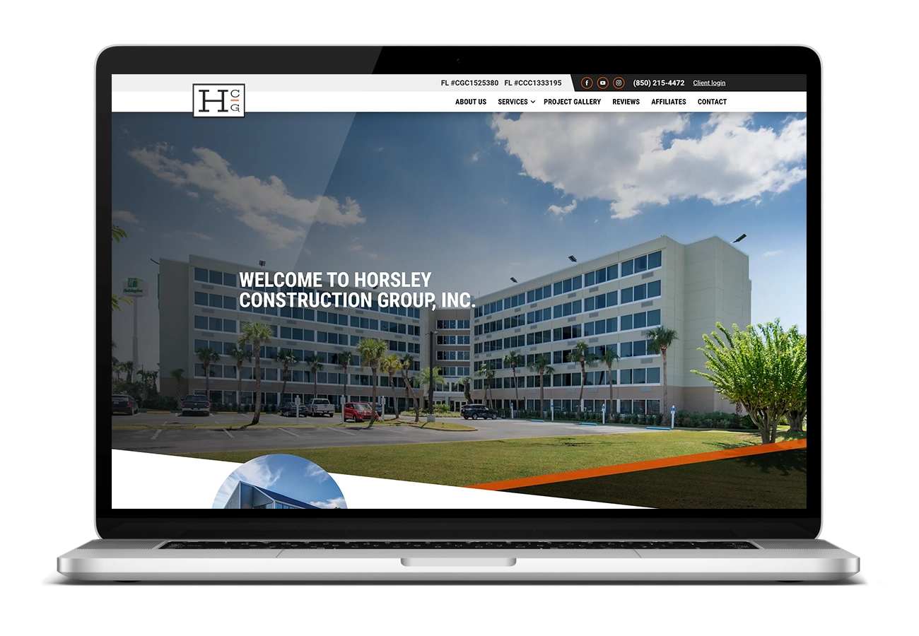 Horsley Construction Website Mockup