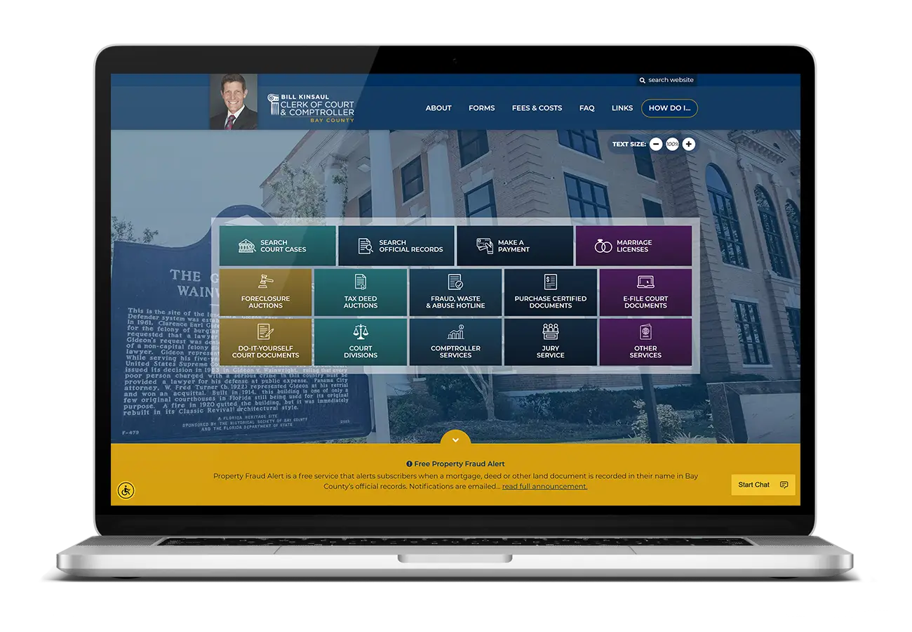 Bay County Clerk of Court Mockup