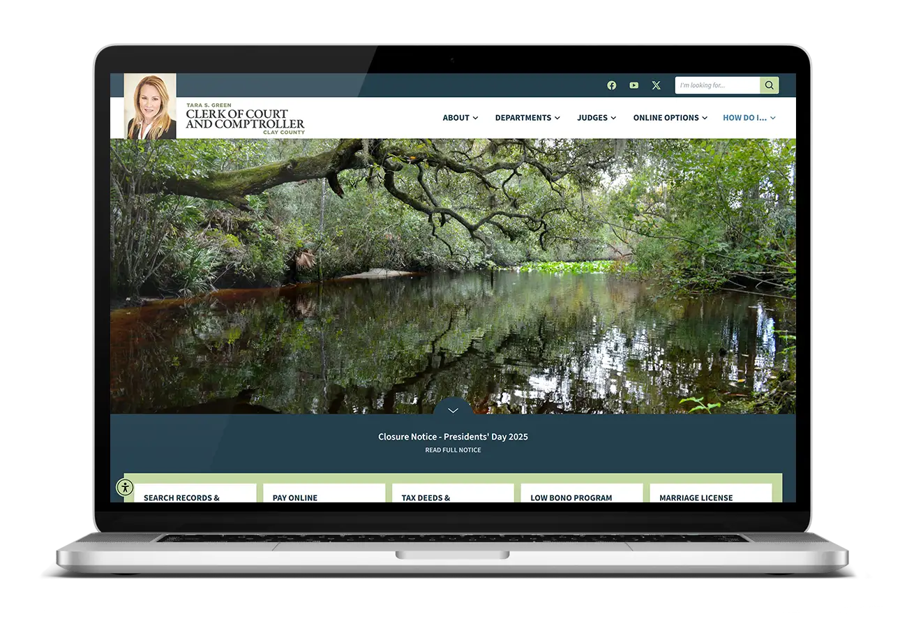 Clay Clerk website mockup