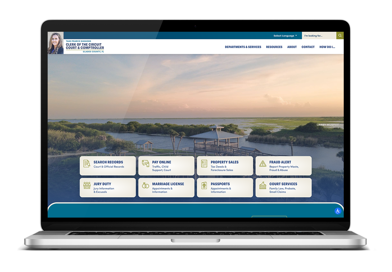Glades Clerk of Court Website Laptop Mock Up
